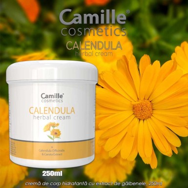 Camille Calendula Herbal Cream -  cremă de corp hidratantă cu extract de gălbenele, 250ml