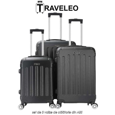 Traveleo ABS01BLK - set de 3 valize de călătorie din ABS