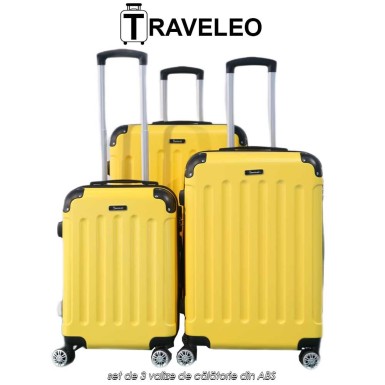 Traveleo ABS01Y - set de 3 valize de călătorie din ABS