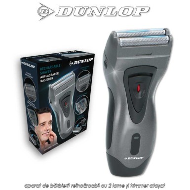 Dunlop Shaver 2F - aparat de bărbierit reîncărcabil cu 2 lame și trimmer atașat